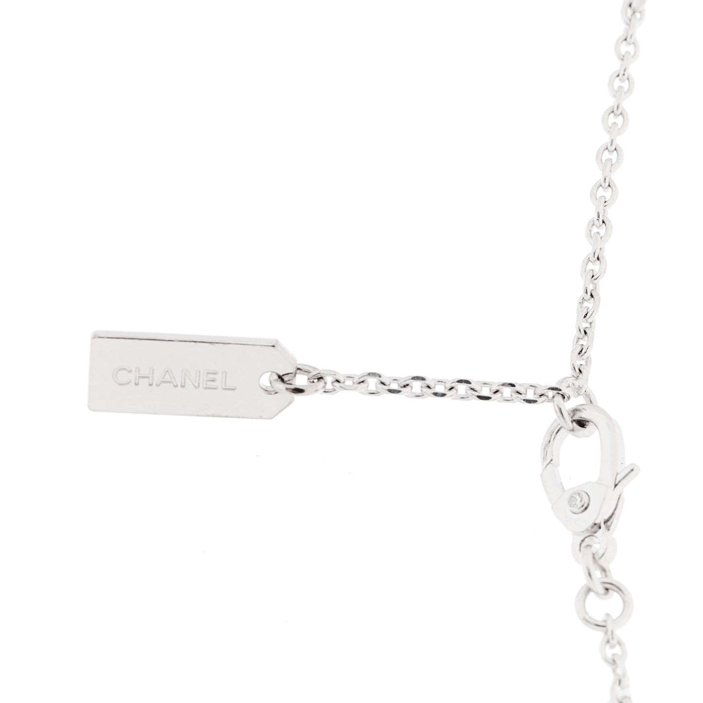18K White Gold Diamond Eternal No 5 Drop Necklace