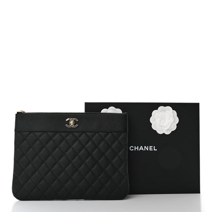 Chanel Caviar Quilted Mademoiselle Vintage Large Zip Pouch Black 11 of 11