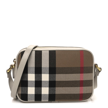 Burberry Giant Check Calfskin Small Camera Bag Limestone 1 of 11