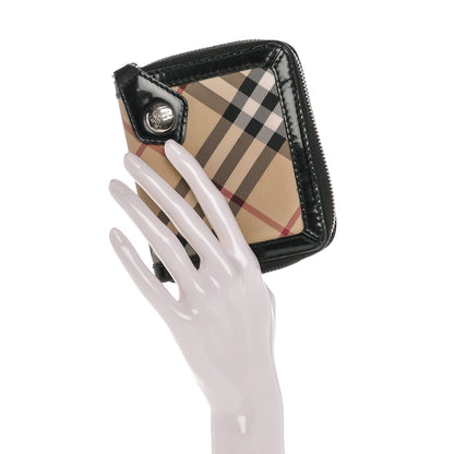 Burberry Supernova Check Compact Zip Around Wallet Black 2 of 7