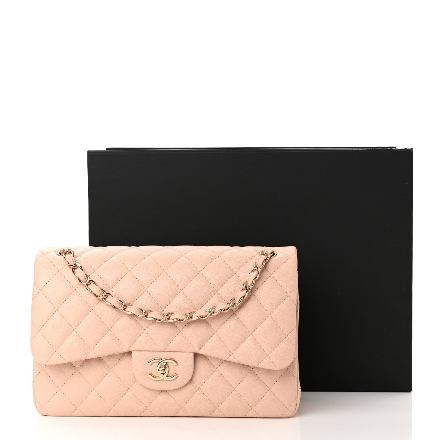 Chanel Caviar Quilted Jumbo Double Flap Light Beige 10 of 10