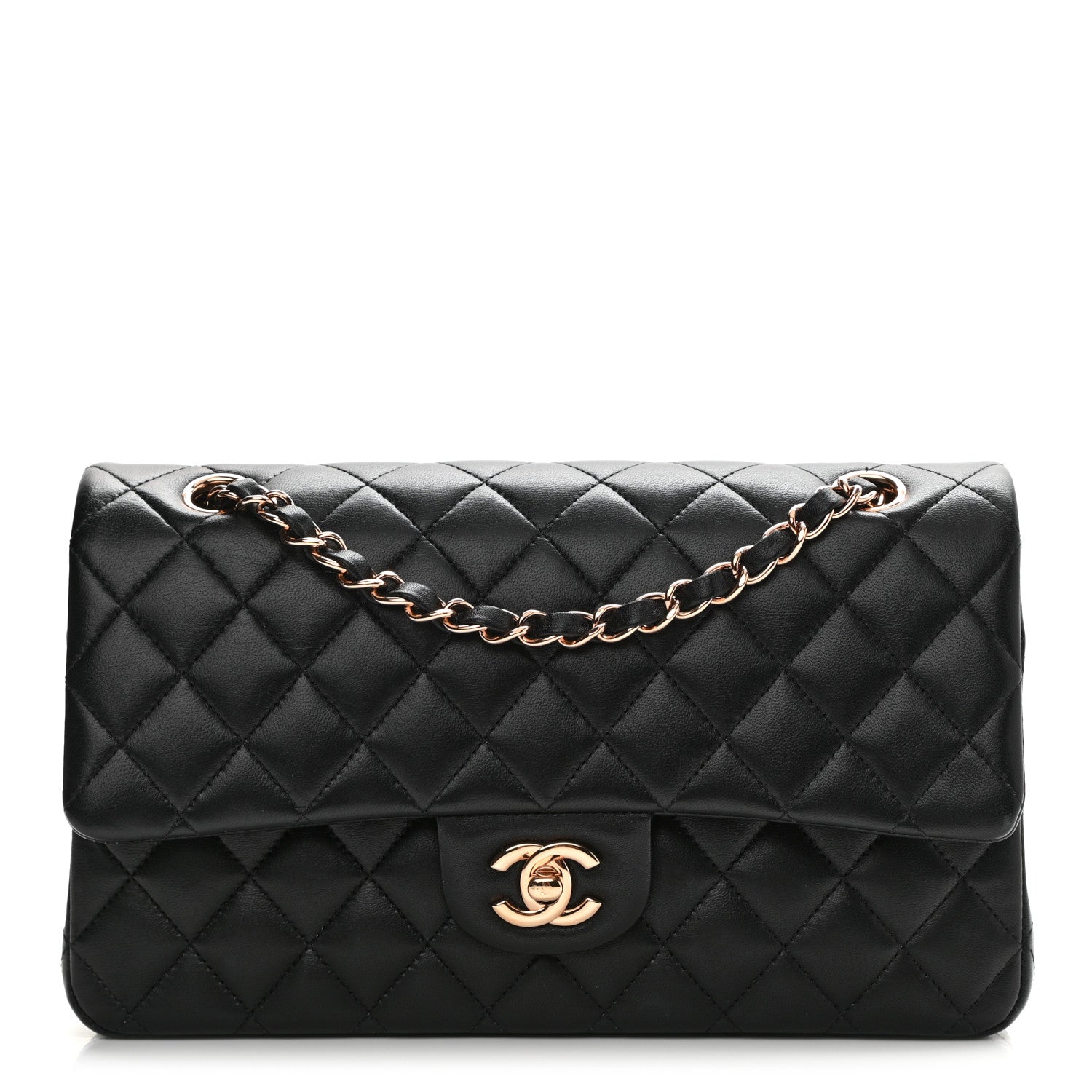 Chanel Lambskin Quilted Medium Double Flap Black 1 of 8