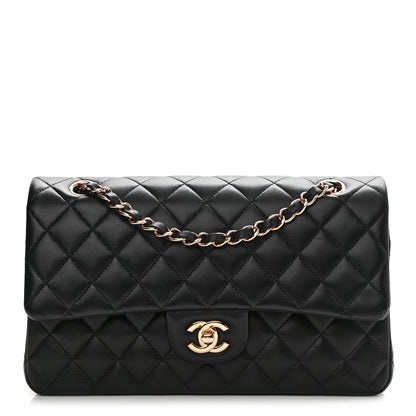 Chanel Lambskin Quilted Medium Double Flap Black 1 of 8