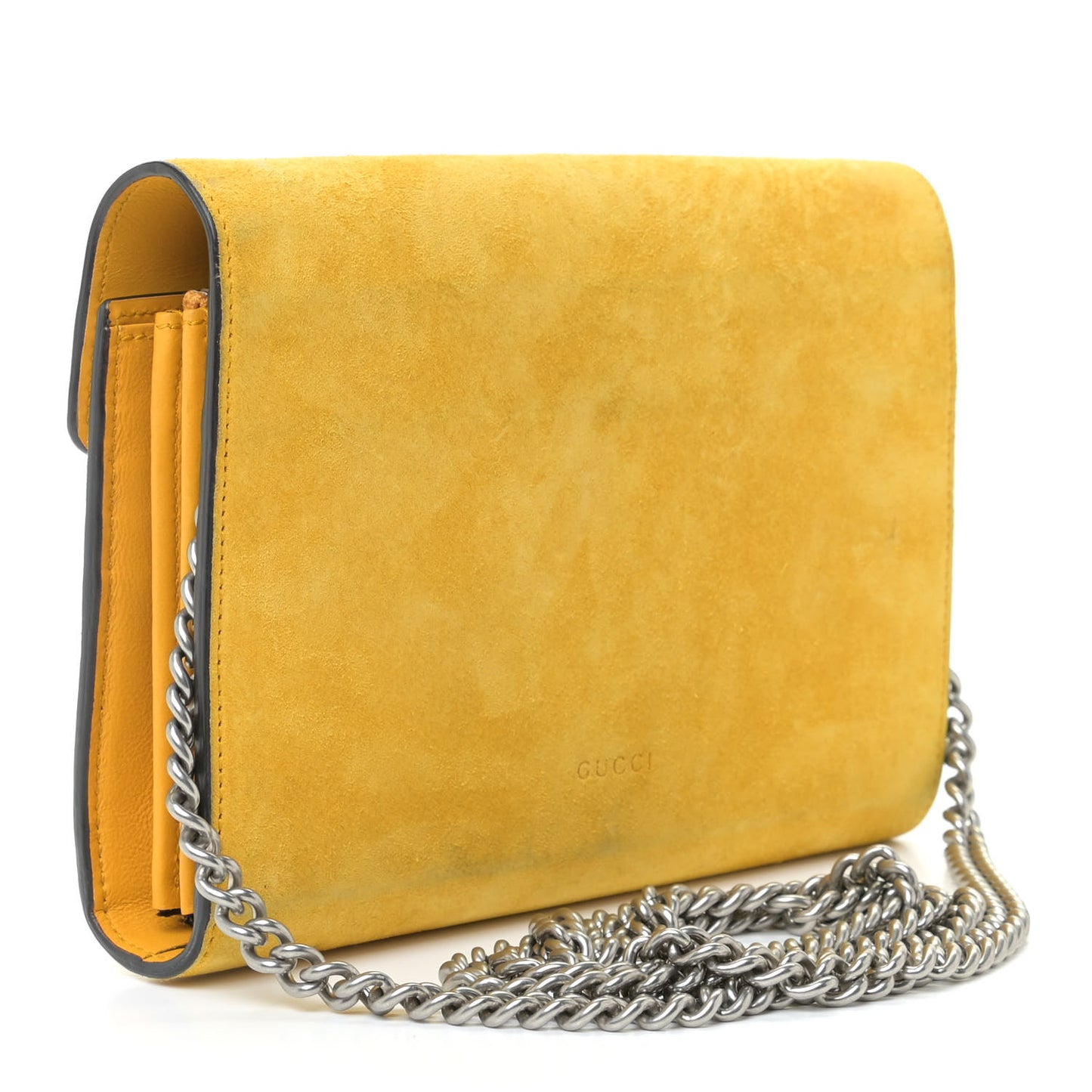 Suede Mini Dionysus Chain Wallet Yellow
