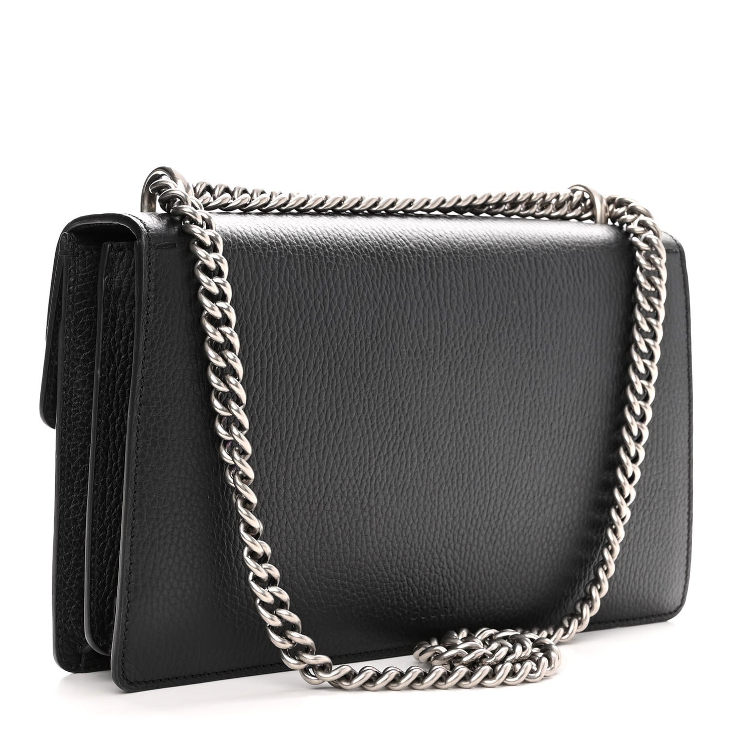 Pebbled Calfskin Small Dionysus Shoulder Bag Black