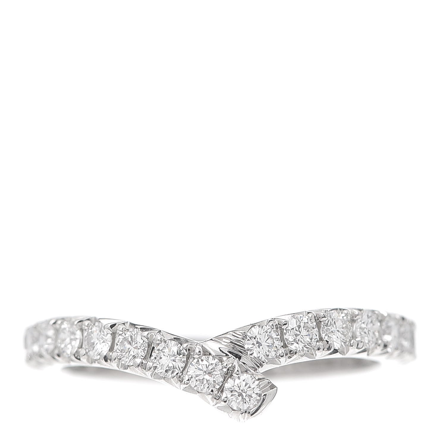 Harry Winston Platinum Diamond Ribbon Wedding Band Ring 50 5.25 1 of 9