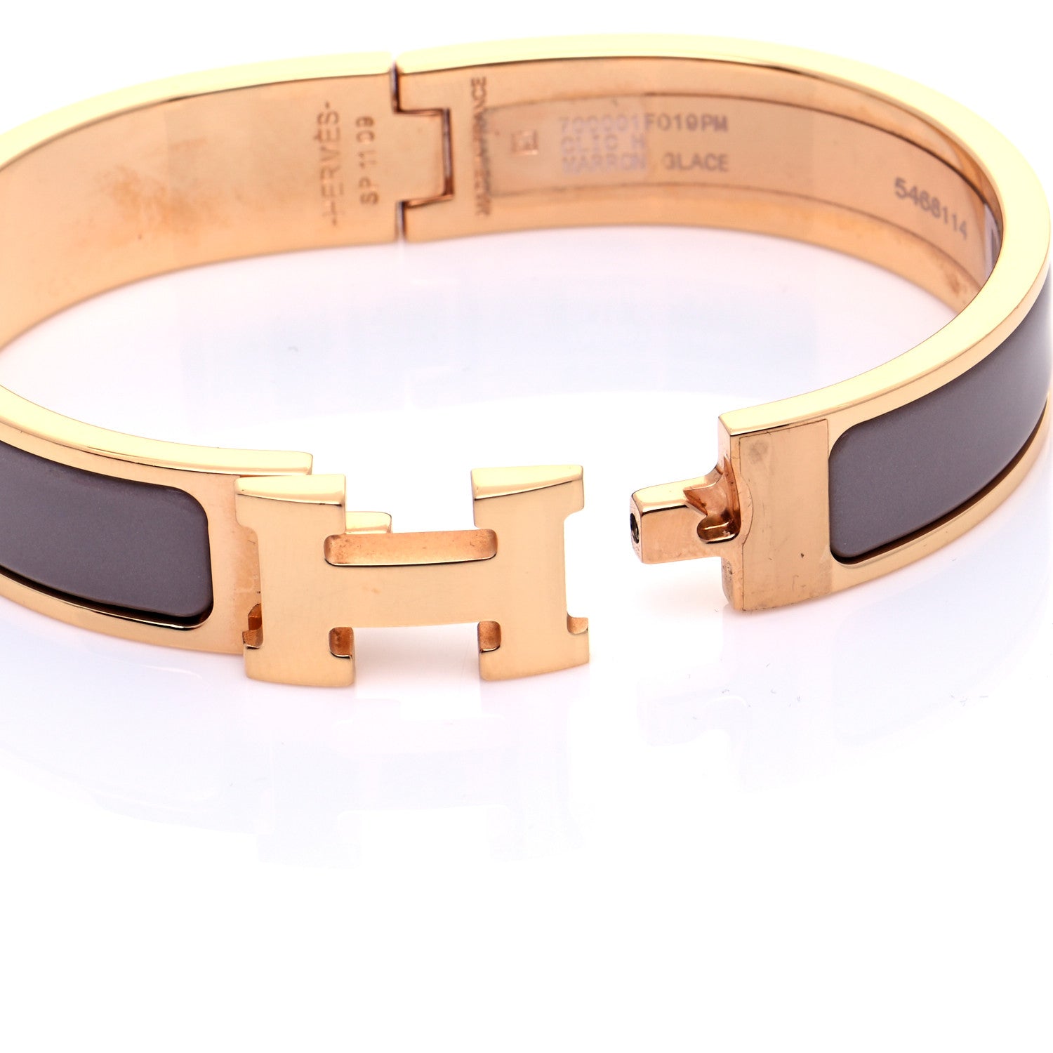 Hermes Enamel Narrow Clic Clac H Bracelet PM Marron Glace 5 of 8