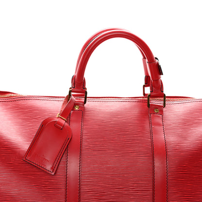 Louis Vuitton Epi Keepall 50 Castillan Red 8 of 12