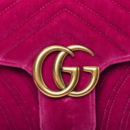 Gucci Velvet Matelasse Small GG Marmont Shoulder Bag Light Raspberry Rose 15 of 17