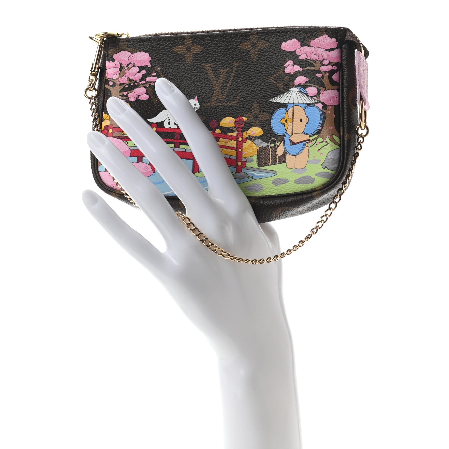 Louis Vuitton Monogram 2021 Christmas Animation Japanese Garden Mini Pochette Accessories Wisteria Pink 2 of 7