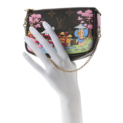 Louis Vuitton Monogram 2021 Christmas Animation Japanese Garden Mini Pochette Accessories Wisteria Pink 2 of 7