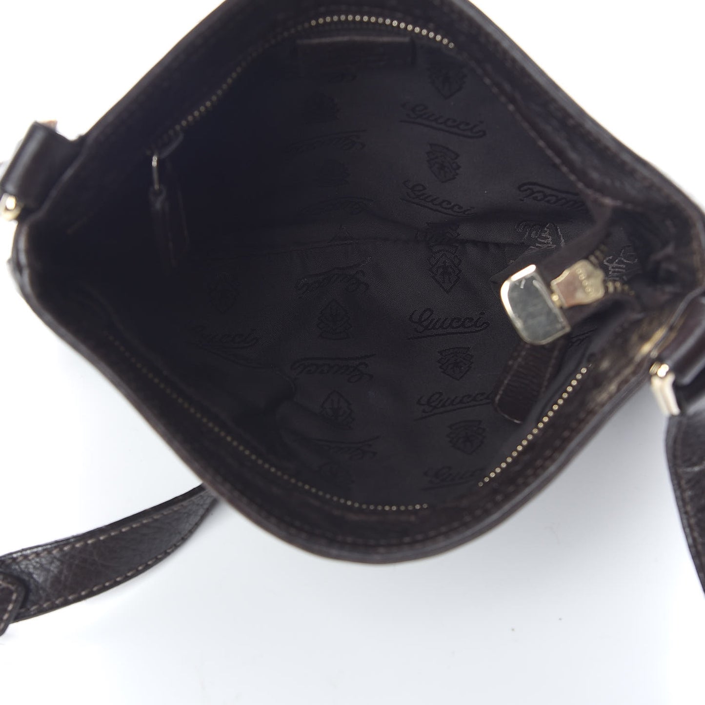 Guccissima Small Flat Messenger Bag Dark Brown