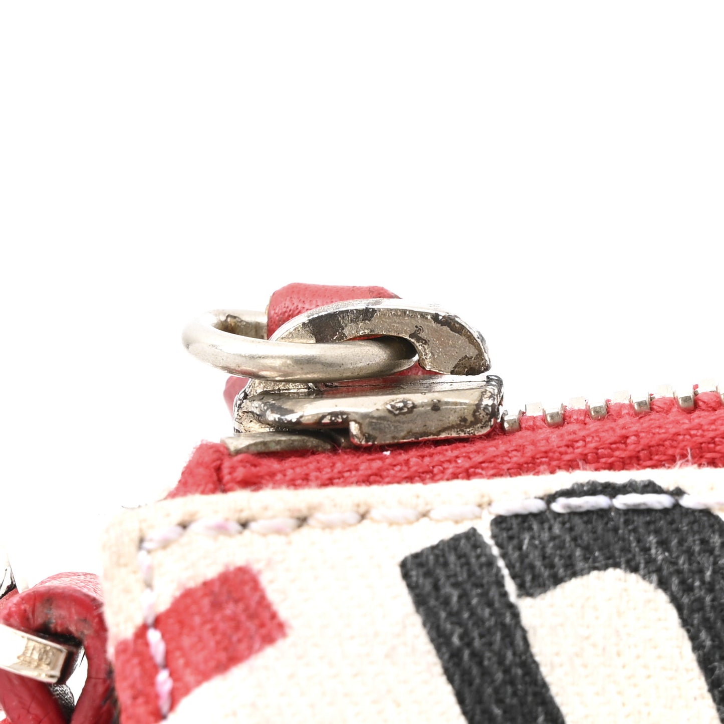 Canvas Hardcore Mini Saddle Pochette White Red