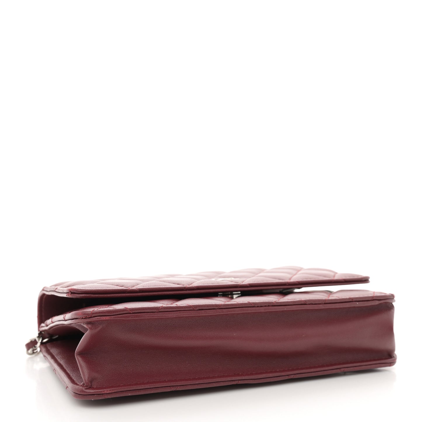 Lambskin Quilted Wallet On Chain WOC Red