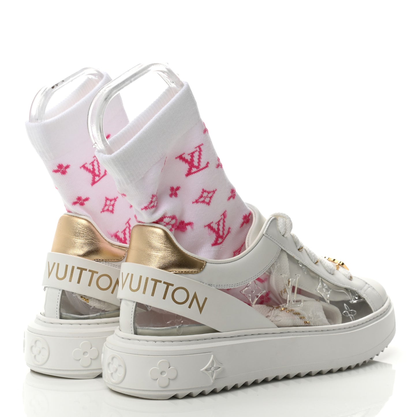 Monogram PVC Time Out Sneakers 38.5 Gold