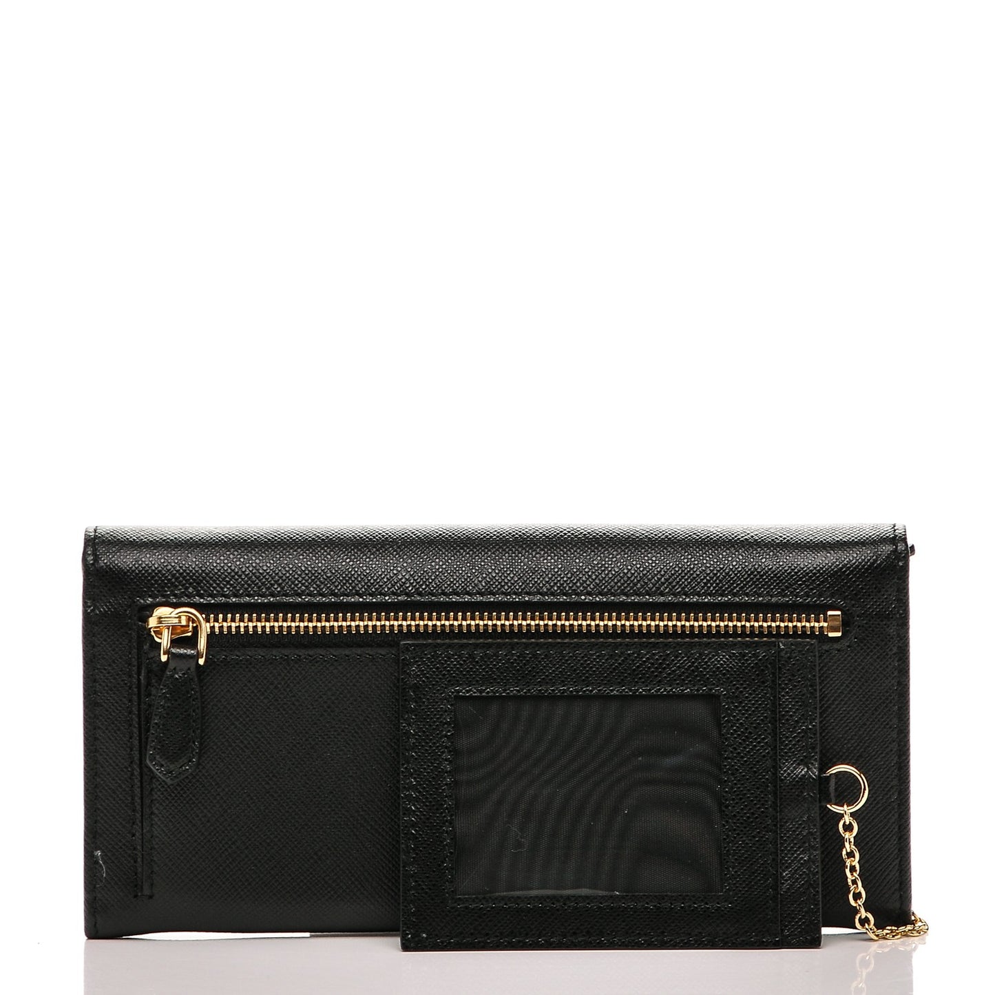 Saffiano Metal Continental Flap Wallet Nero Black