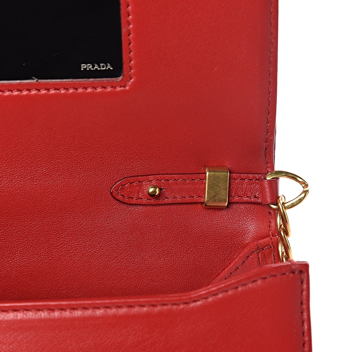 Prada Nappa Gaufre Crossbody Fuoco 9 of 13