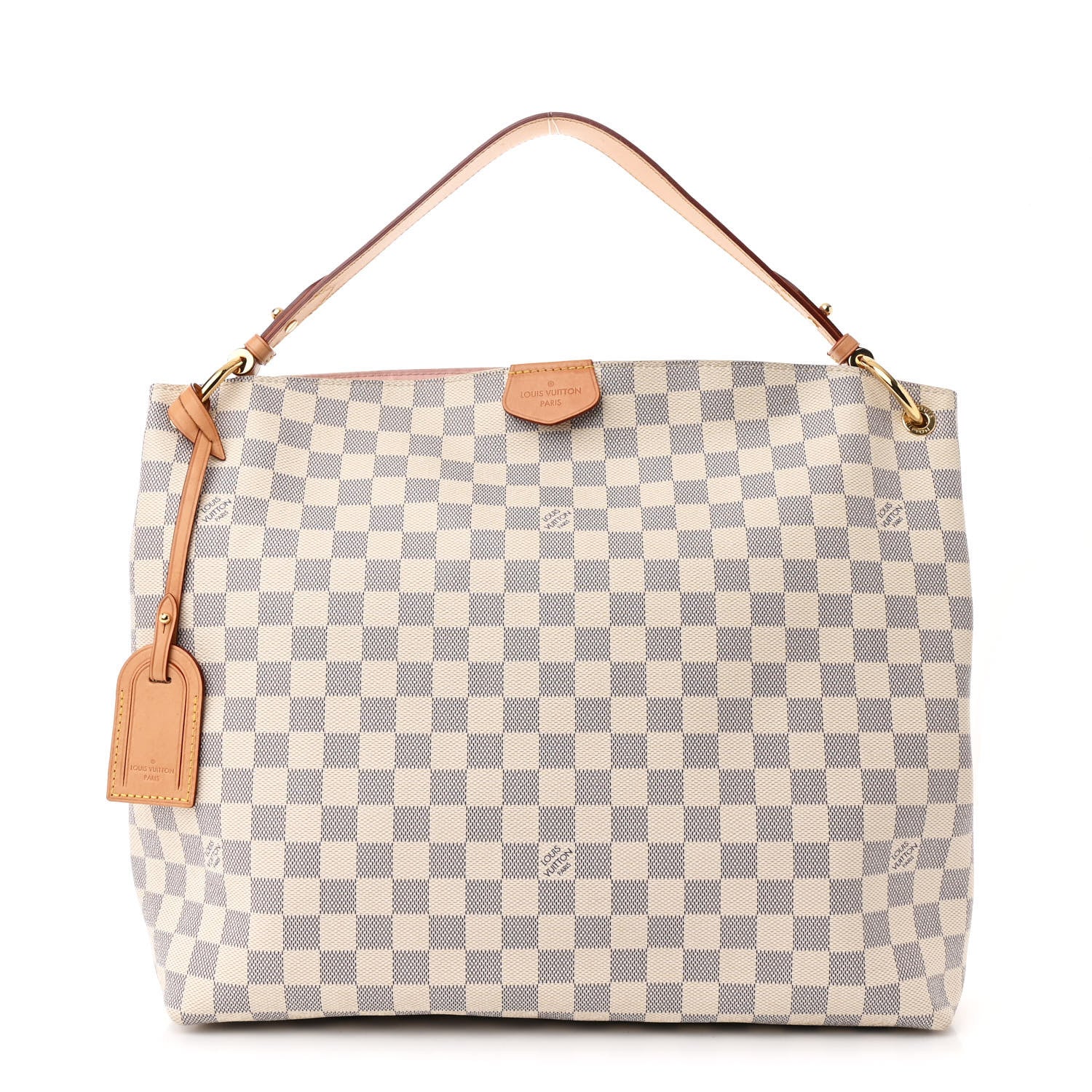 Louis Vuitton Damier Azur Graceful MM Rose Ballerine 1 of 9