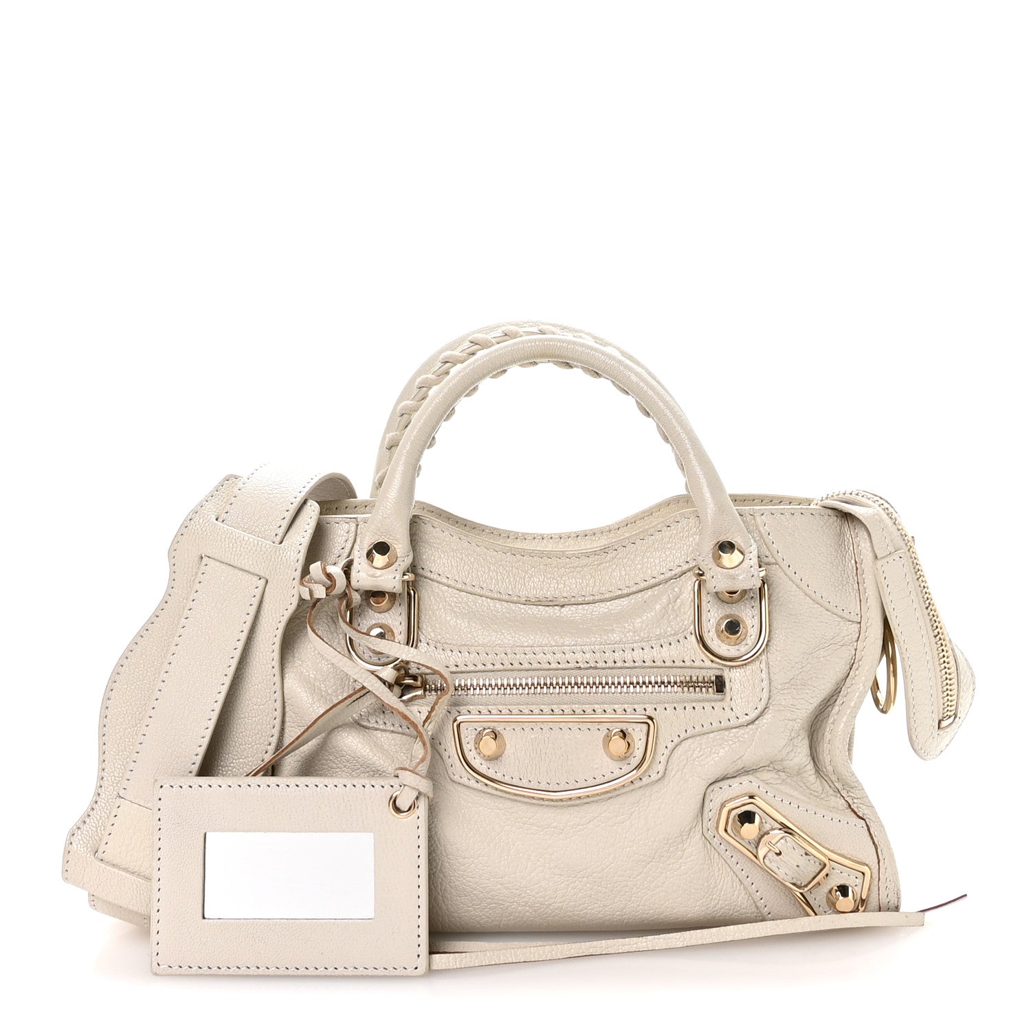 Balenciaga Chevre Gold Metallic Edge Hardware Mini City Ivory 3 of 11
