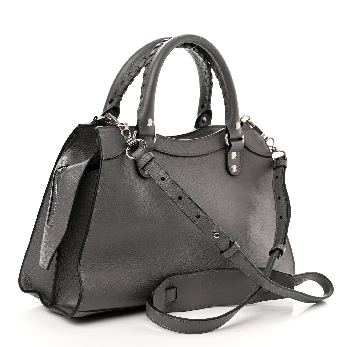 Grained Calfskin Neo Classic Silver Hardware S City Dark Grey