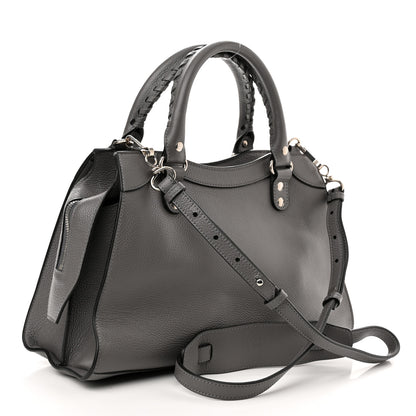 Balenciaga Grained Calfskin Neo Classic Silver Hardware S City Dark Grey 3 of 10