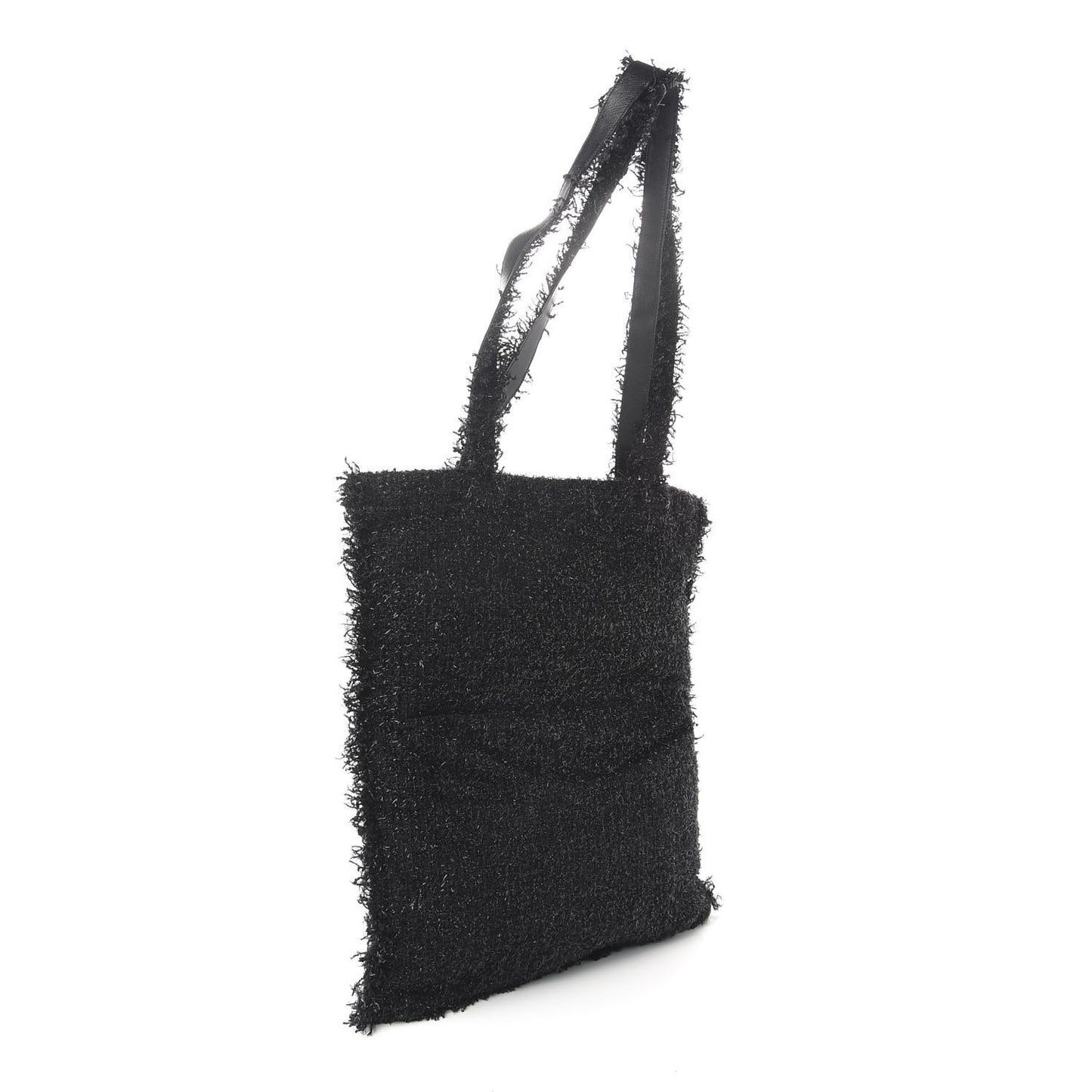 Tweed Resin Strass Large Robot Shopping Bag Black