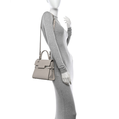 Delvaux Crispy Calfskin Mini Tempete Satchel Light Grey 2 of 10