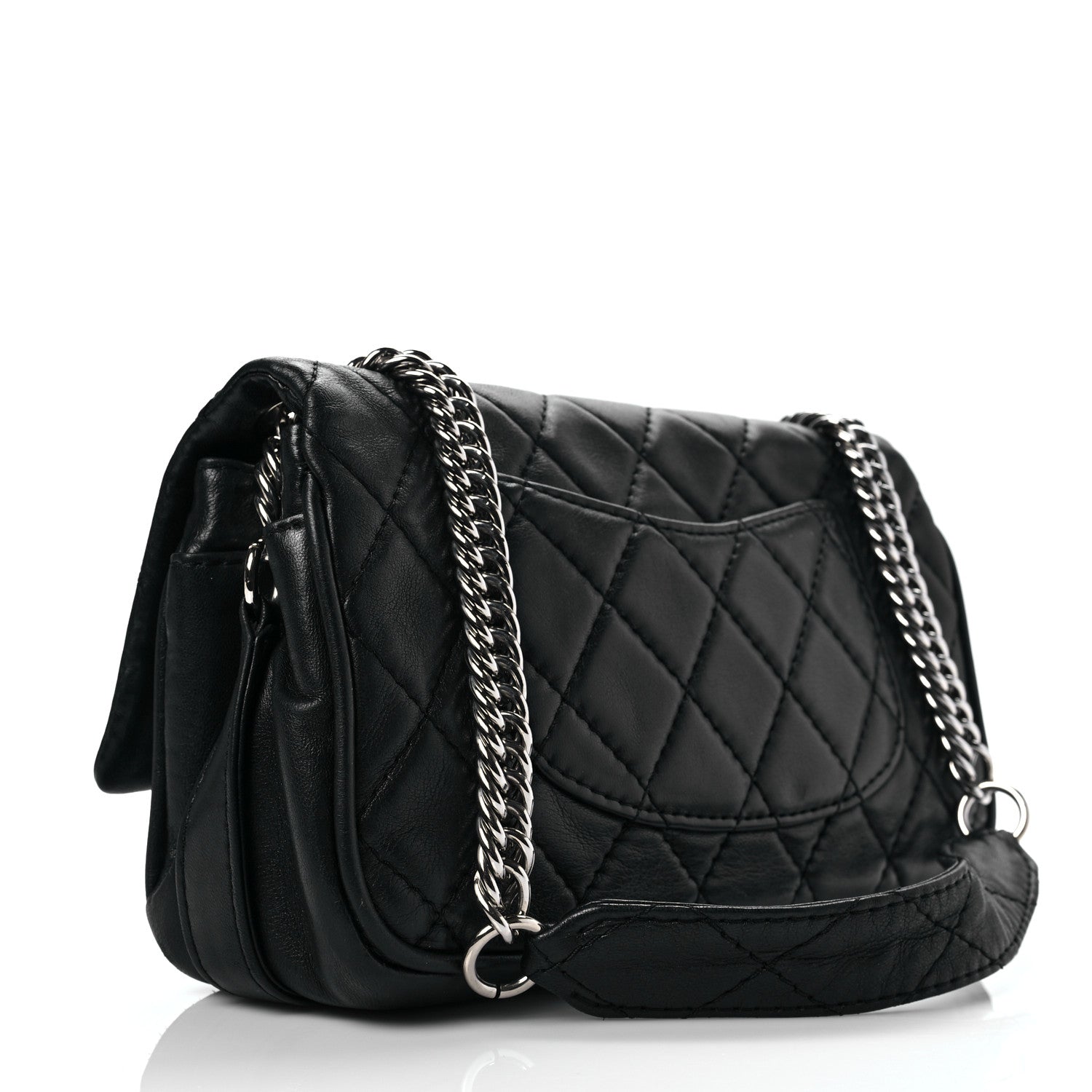 Chanel Lambskin Quilted Medium Icons Secret Label Flap Black 2 of 7