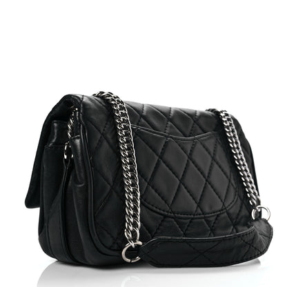 Chanel Lambskin Quilted Medium Icons Secret Label Flap Black 2 of 7