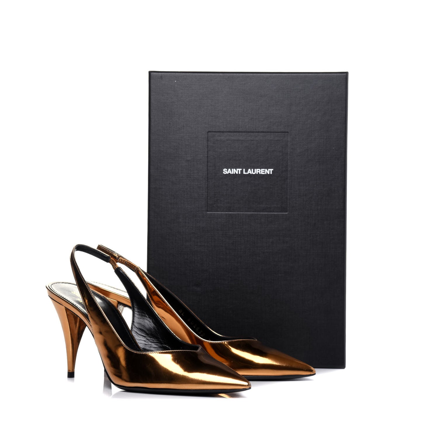 Laminated Calfskin Kiki 85 Slingback Pumps 37.5 Egypt Gold