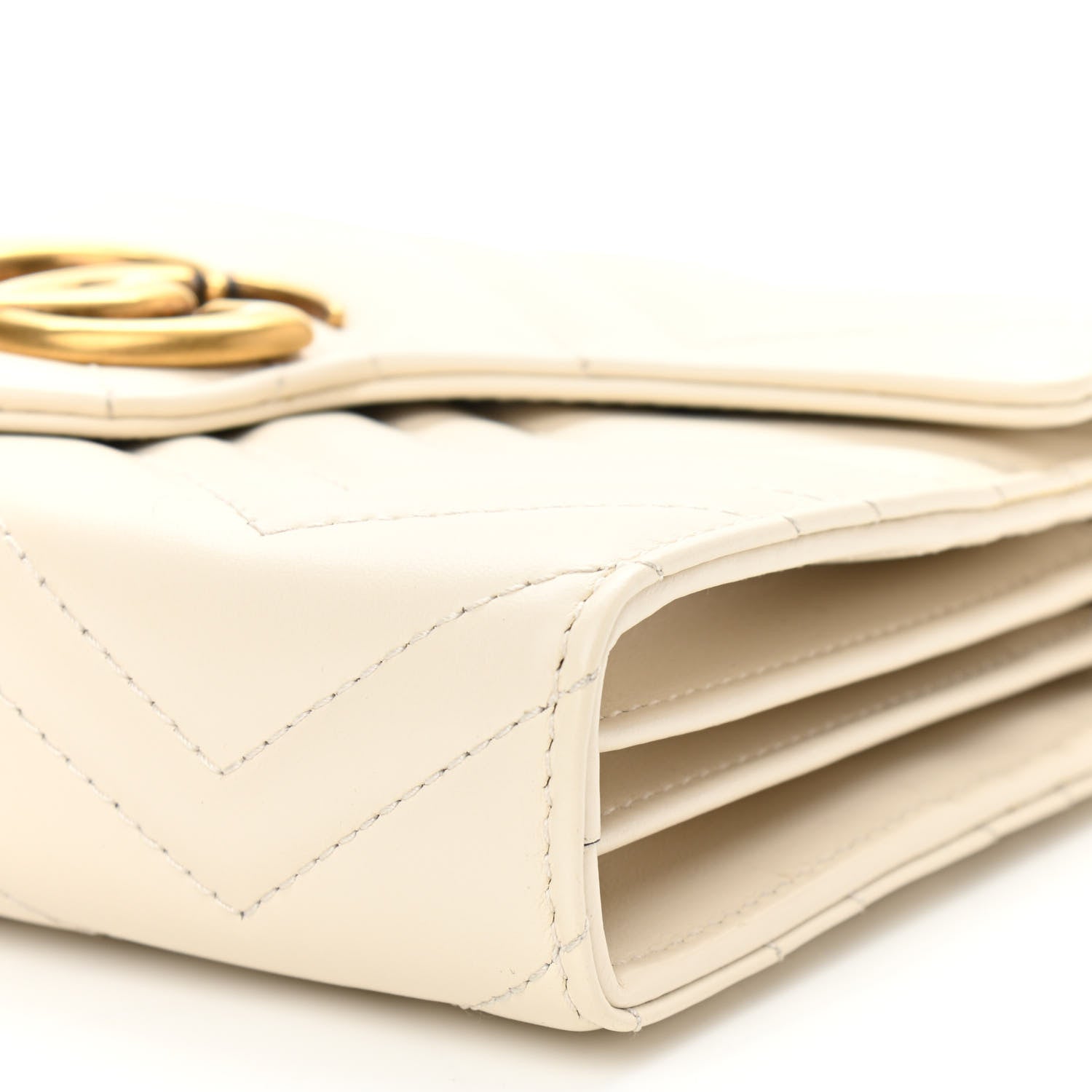 Gucci Calfskin Matelasse GG Marmont Chain Wallet Mystic White 10 of 10