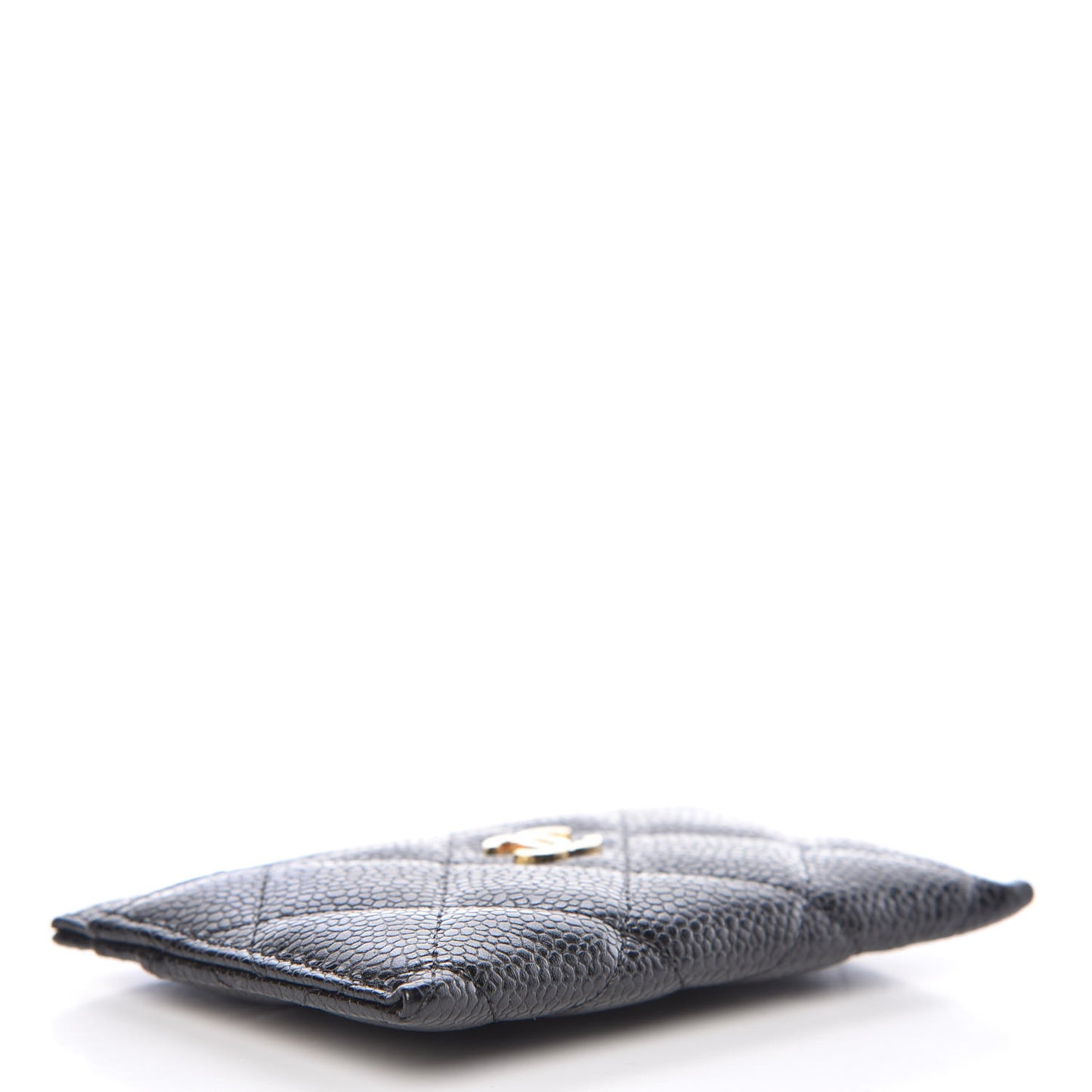 Caviar Quilted Card Holder Black