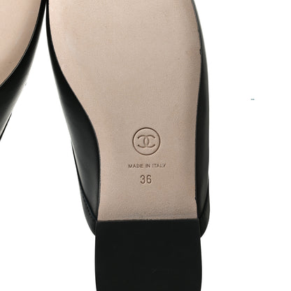 Chanel Lambskin Pearl CC Mules 36 Black 8 of 11