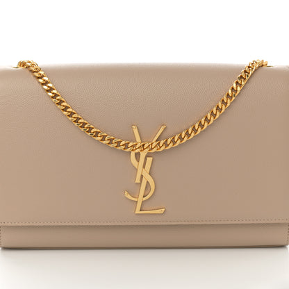 Saint Laurent Grain De Poudre Medium Monogram Kate Satchel Dark Beige 8 of 13