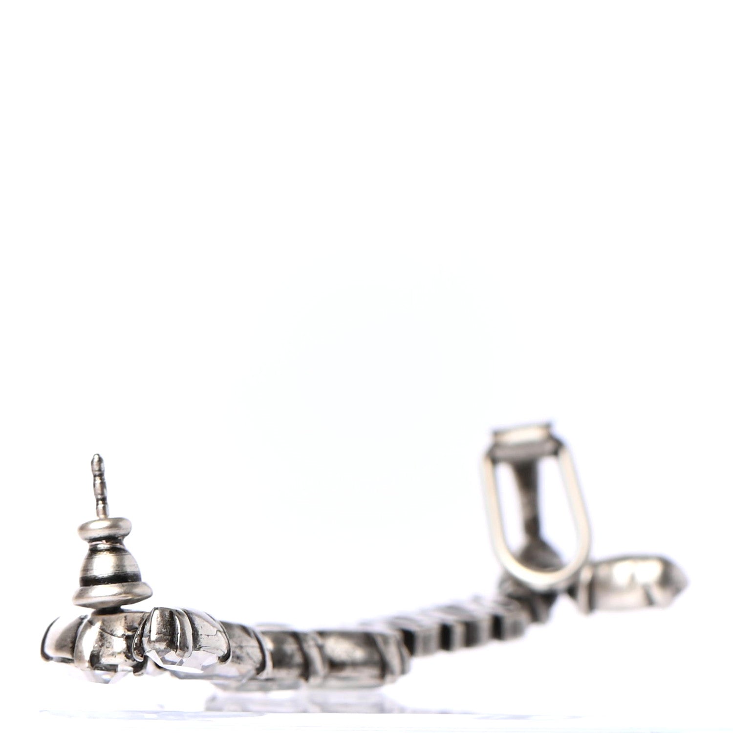 Christian Dior Metal Crystal J'Adior Laurier Ear Cuff Silver 3 of 4