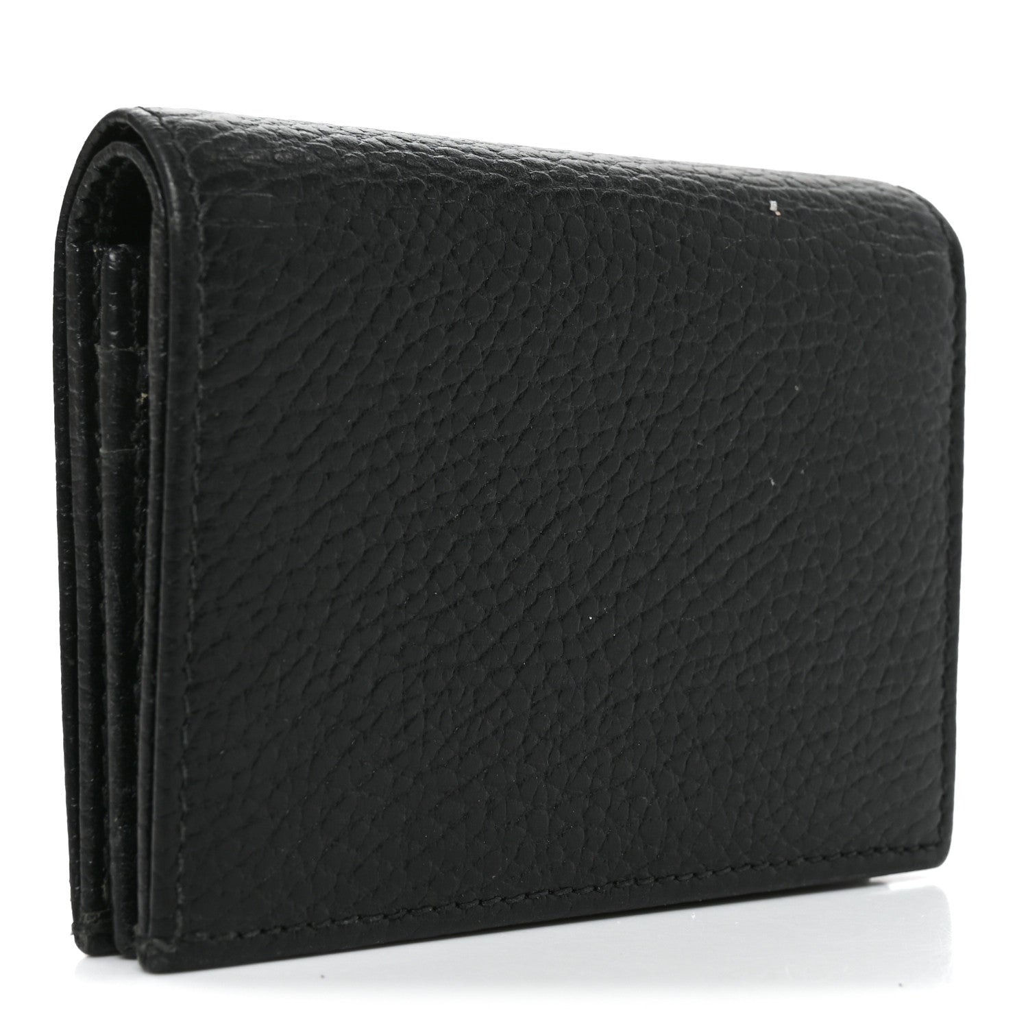Gucci Pebbled Calfskin GG Marmont Card Case Black 3 of 7
