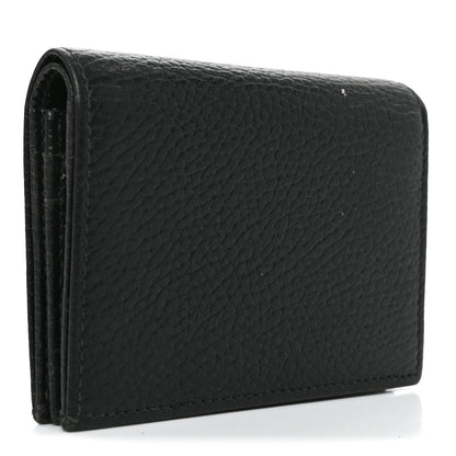 Gucci Pebbled Calfskin GG Marmont Card Case Black 3 of 7