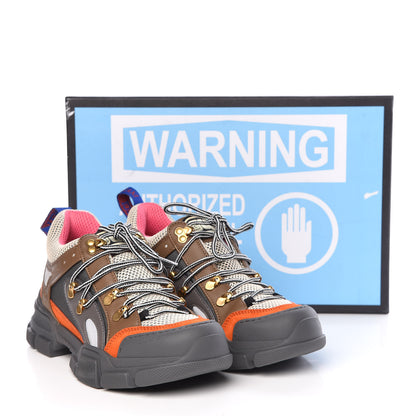 Gucci X SEGA Mesh Canvas Calfskin Womens Flashtrek Sneakers 38 White Box Pink Ardesia Loess 7 of 7