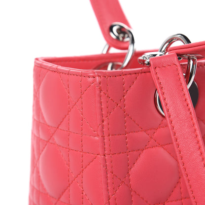 Christian Dior Lambskin Cannage Medium Lady Dior Coral 11 of 11