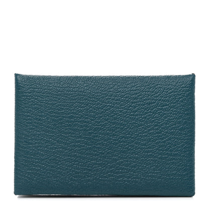 Hermes Chevre Mysore Calvi Card Case Vert Bosphore 1 of 8