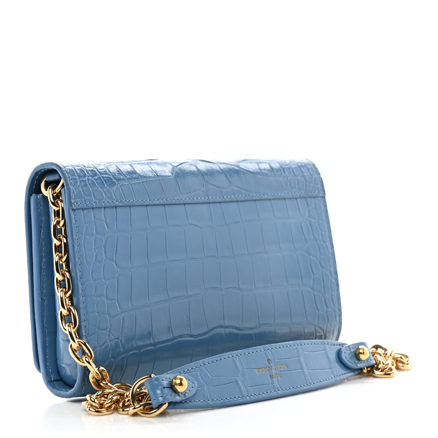 Louis Vuitton Crocodile Twist Chain Wallet Bleuet 3 of 11