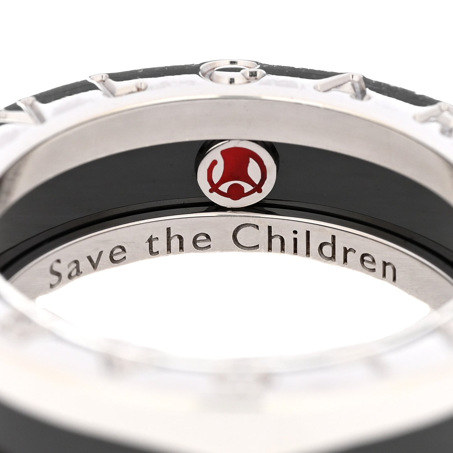 Sterling Silver Ceramic Save The Children One-Band Ring 53 6.25