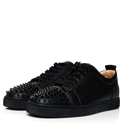 Christian Louboutin Calfskin Mens Louis Junior Spikes Flat Sneakers 45 Black 3 of 11
