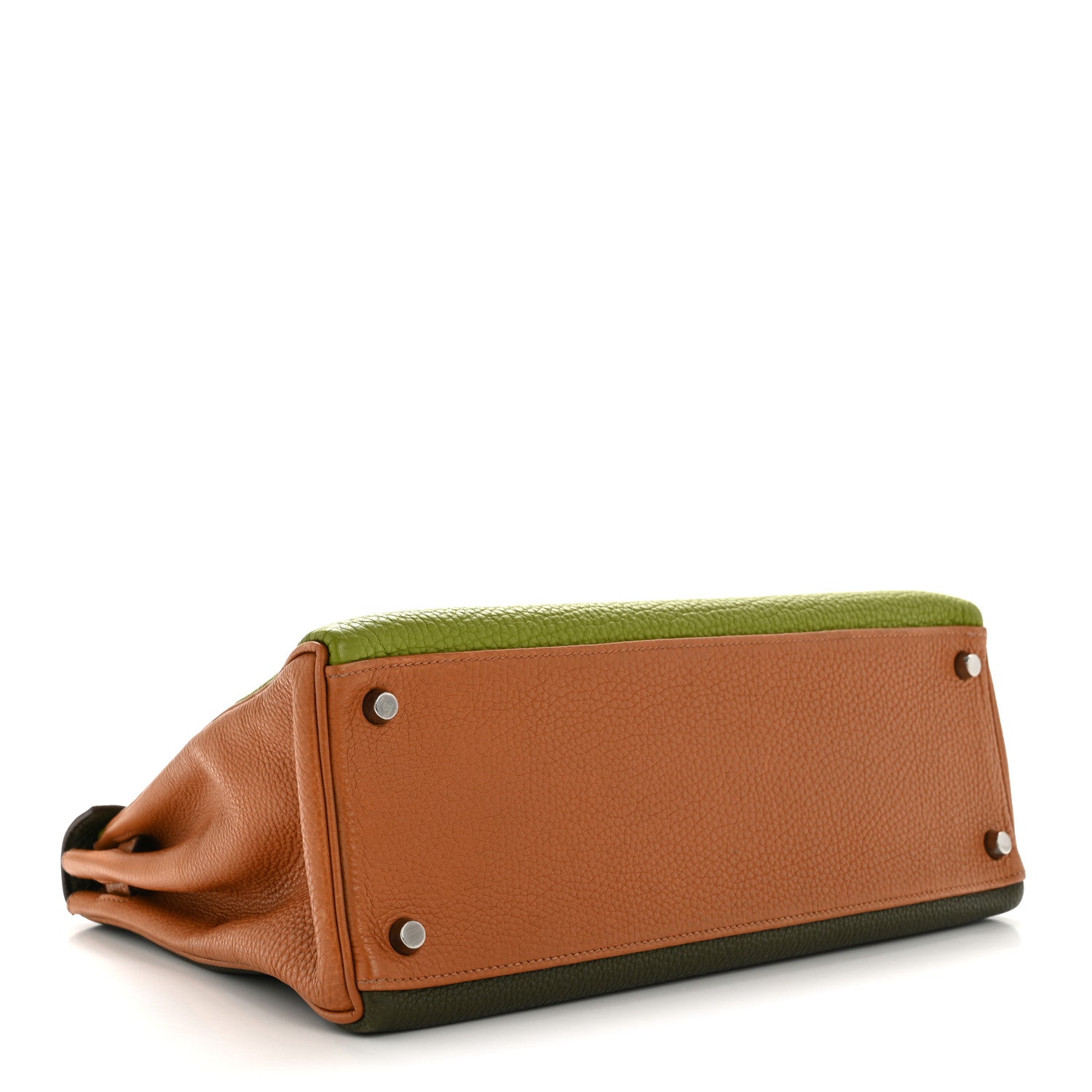 Hermes Fjord Togo Tri-Color Kelly Retourne 32 Vert Anis Gold Vert