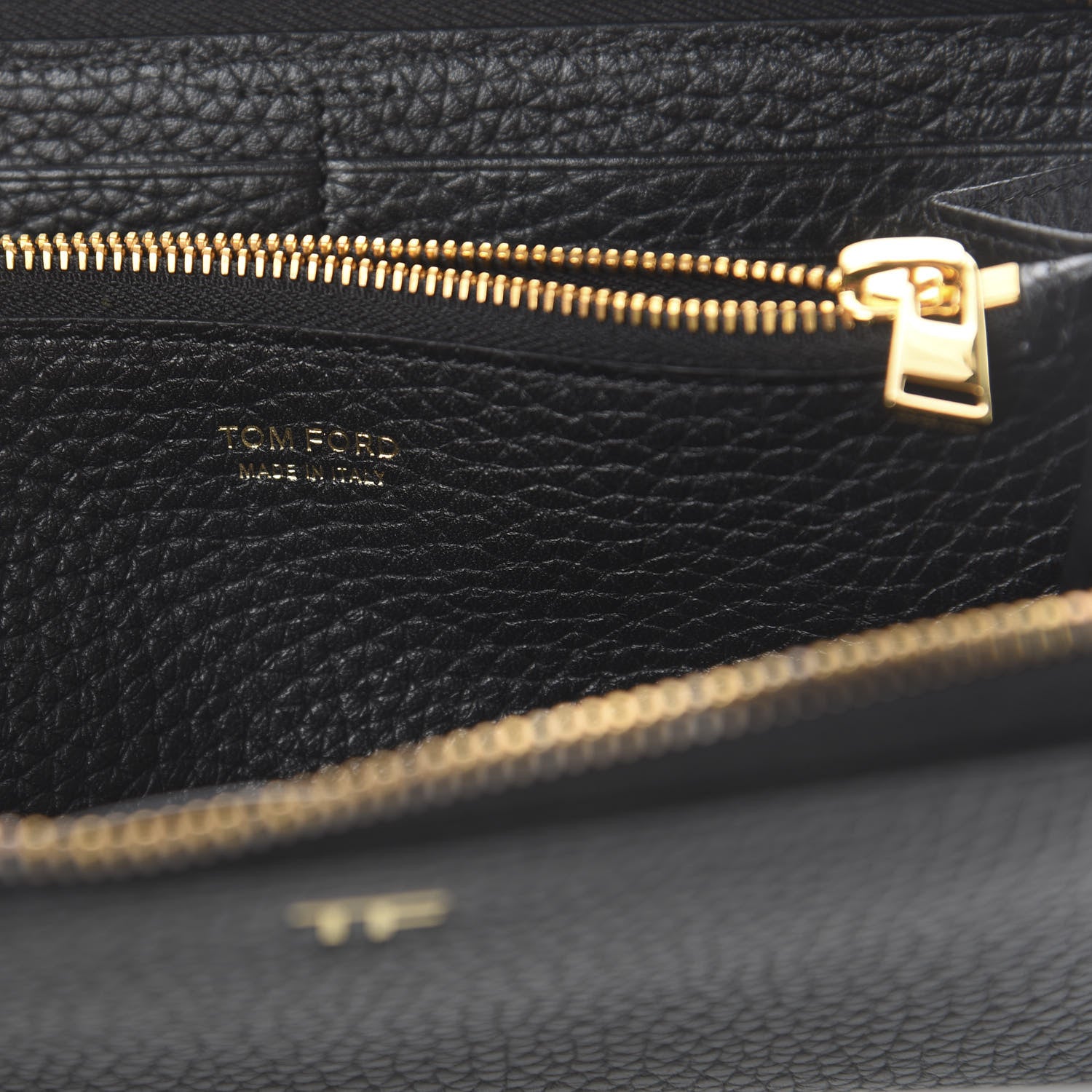 Tom Ford Grained Calfskin TF Zip Around Wallet Black 5 of 5