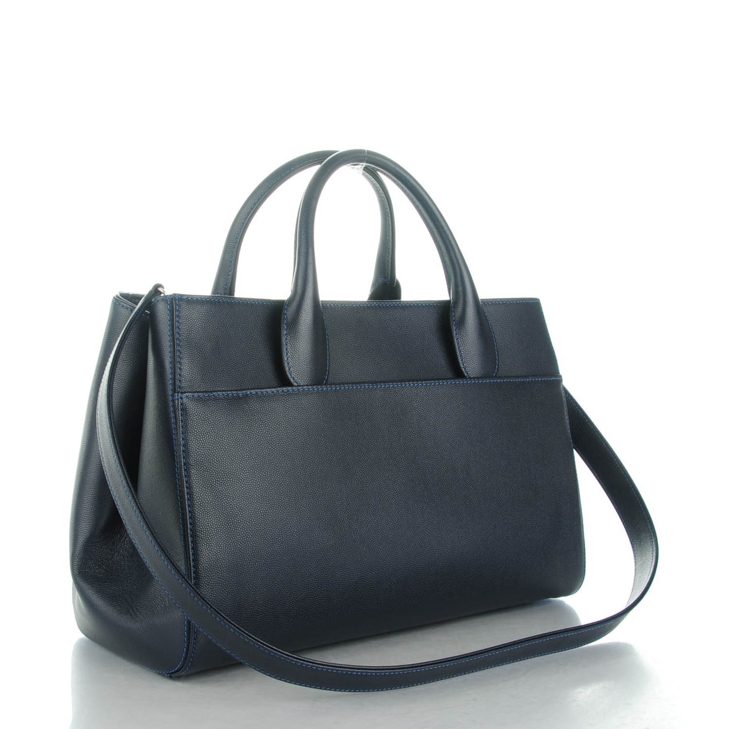 Caviar Medium Cerf Executive Shopper Tote Navy