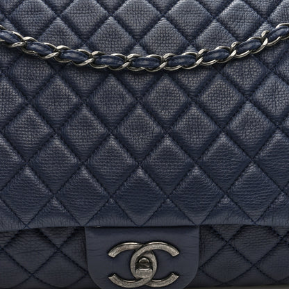 Chanel Calfskin Quilted XXL Travel Flap Bag Navy 8 of 10