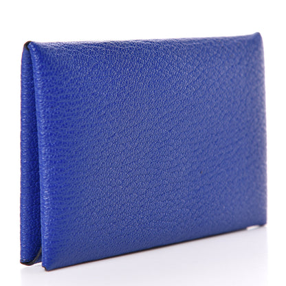 Hermes Chevre Mysore Calvi Card Case Bleu Electrique 3 of 8