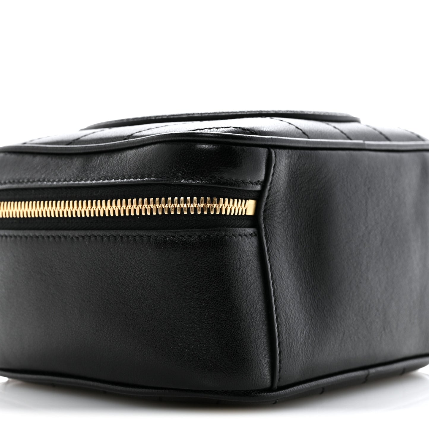 Sakai Be Green Calfskin Diagonal Stitched Blondie Top Handle Bag Black