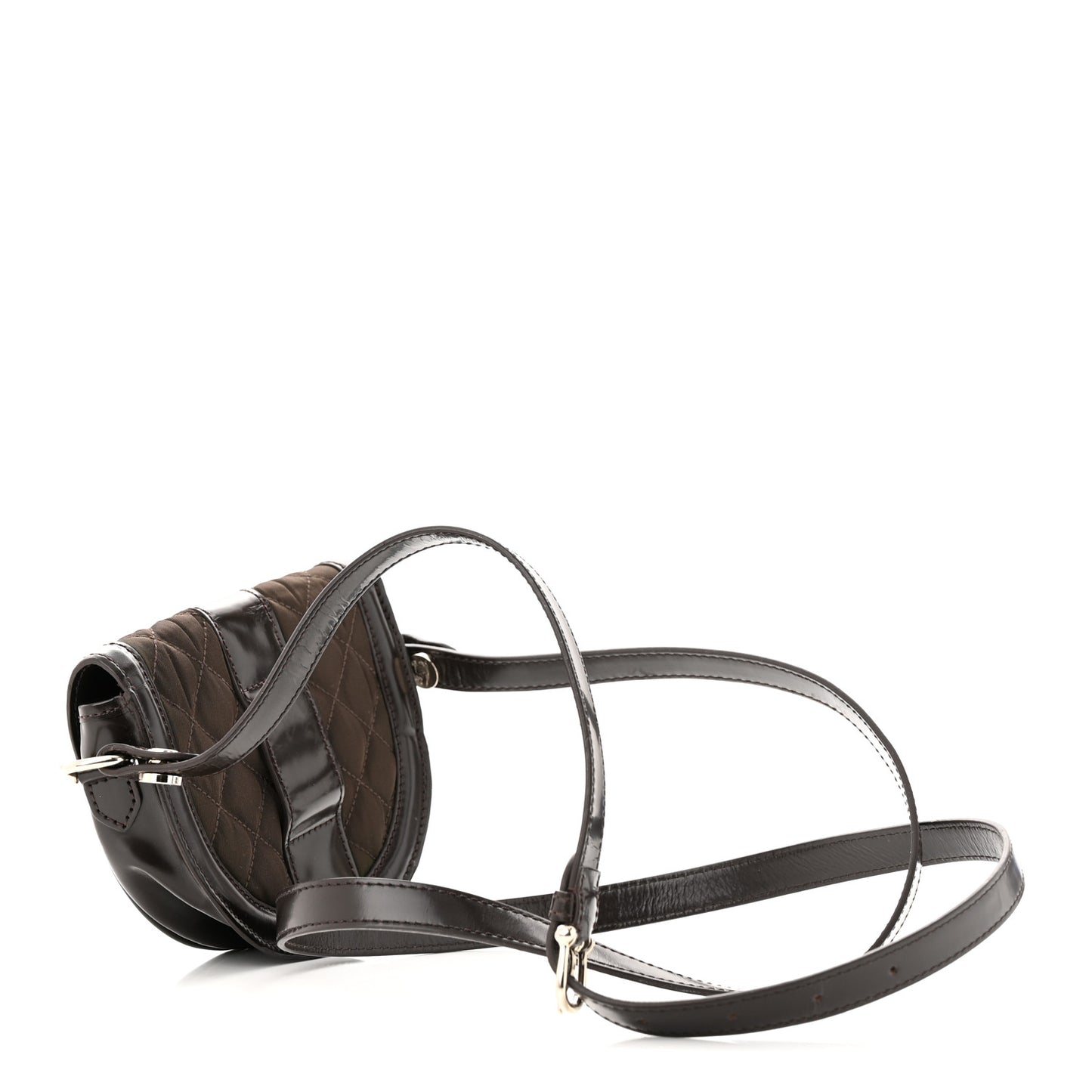 Nylon Quilted Crossbody Dark Brown